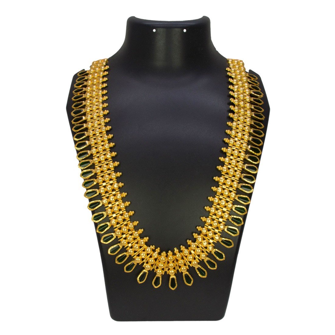 South Indian Green Nagapadam Long Necklace - K Supreme