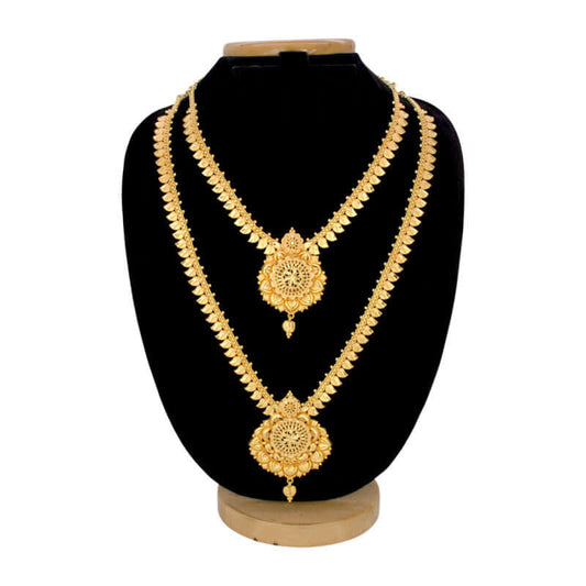 Matte Gold Plated Mango Bridal Jewellery Set