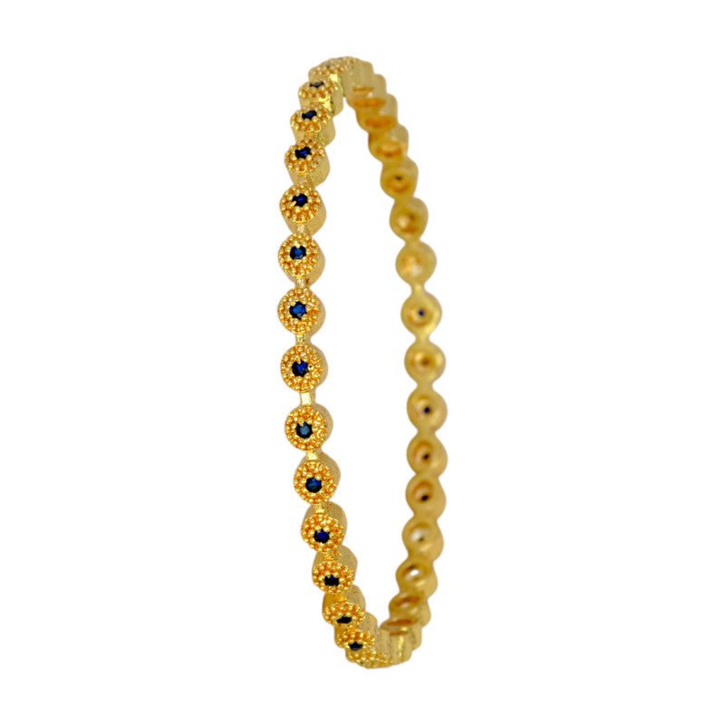 Splendid Gold Plated Round Design Stone Bangle - KSupreme