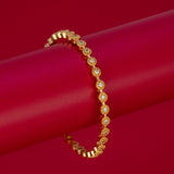 Splendid Gold Plated Round Design Stone Bangle - KSupreme