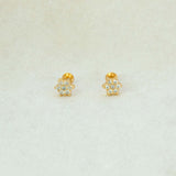 Star Floral Design Gold Plated CZ Second Stud/Kids Studs - K Supreme