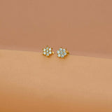 Star Floral Design Gold Plated CZ Second Stud/Kids Studs - K Supreme