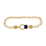 Stunning Gold Plated CZ Stone Round Designer Ladies Bracelet - K Supreme