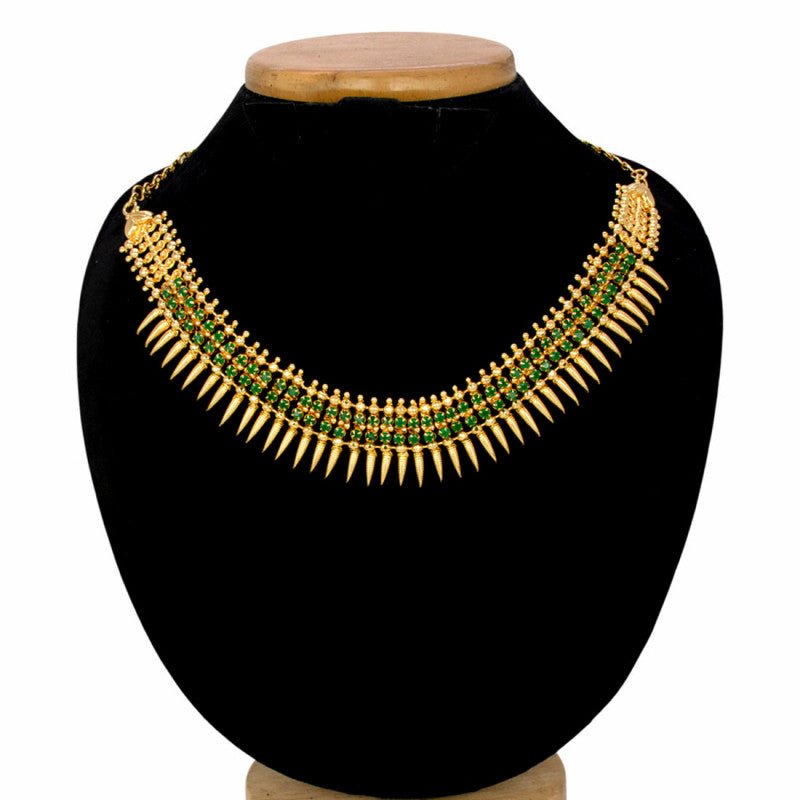 Stunning Gold Plated Jasmine Buds Stone Necklace - K Supreme