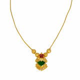 Stunning Gold Plated Ruby Palakka Pendant Necklace