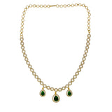 Stunning Green Teardrop Dangling CZ Necklace - K Supreme