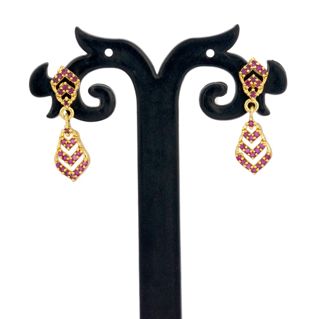 Stunning High Fashion Semi - precious Ruby Drop Earrings - K Supreme