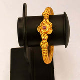 Style Club Matte Gold Plated Floral Kada Bangle - K Supreme