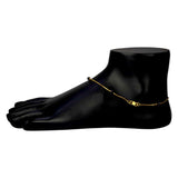 Stylish Gold Plated Black Crystal Anklets For Girls - K Supreme