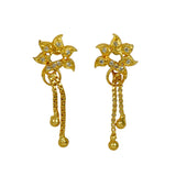 Stylish Gold Plated Box Chain Tassels Stone Earrings - KSupreme