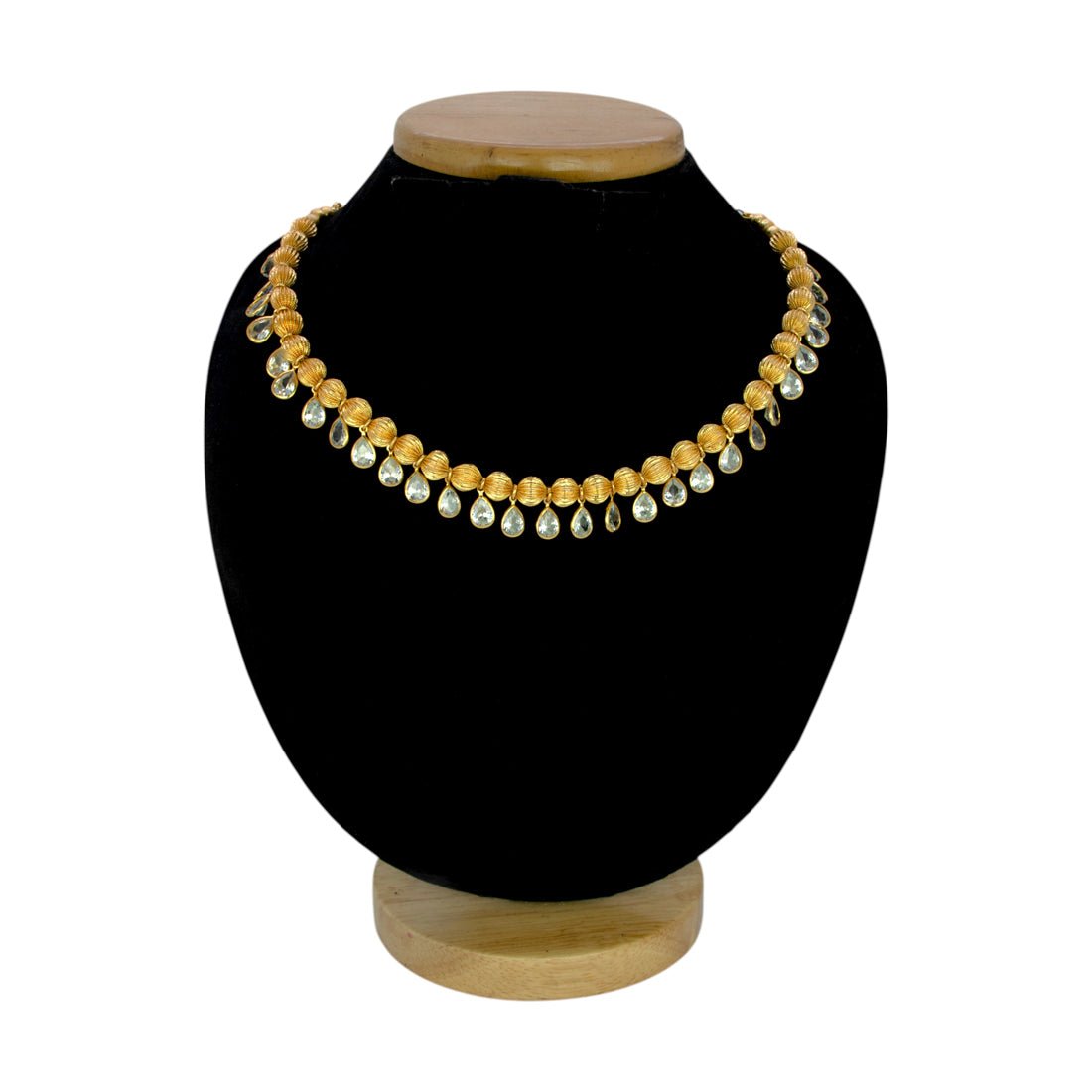 Stylish Gold Plated Crystal Hanging Ball Chain Necklace - K Supreme