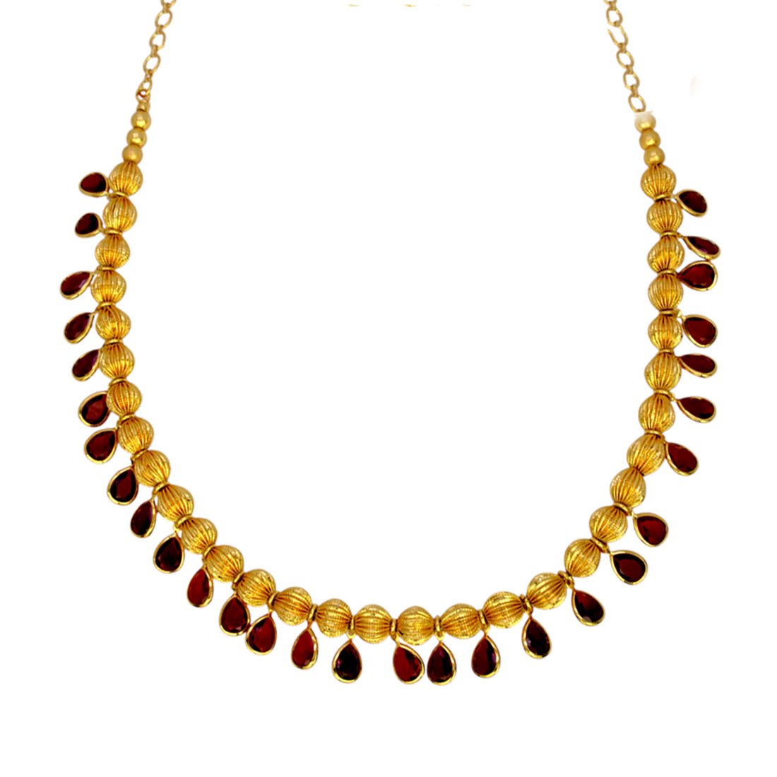 Stylish Gold Plated Crystal Hanging Ball Chain Necklace - K Supreme