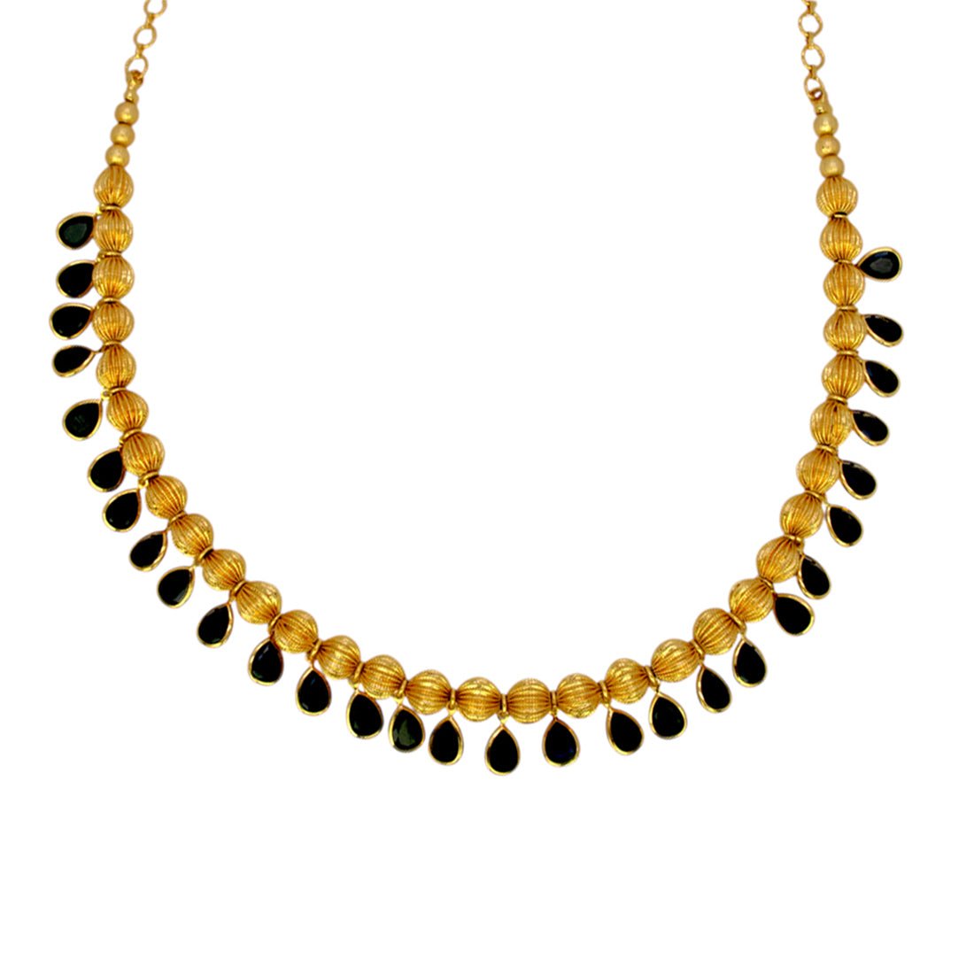 Stylish Gold Plated Crystal Hanging Ball Chain Necklace - K Supreme