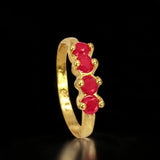 Stylish Gold Plated Red Stone Ladies Finger Ring - KSupreme