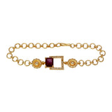 Stylish Gold Plated Square CZ Stone Ladies Bracelet - K Supreme