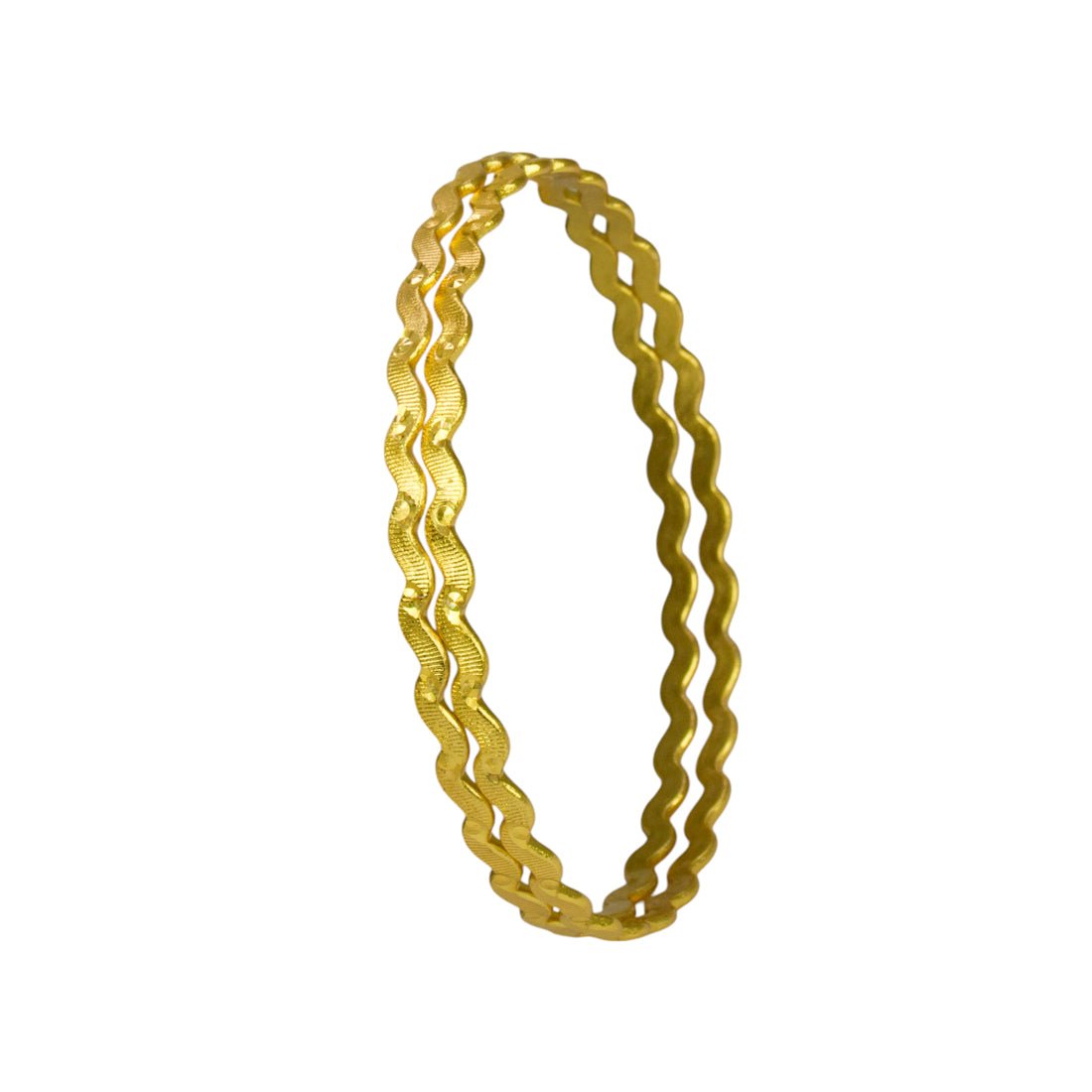 Stylish Gold Plated Thin Zigzag Bangles - KSupreme