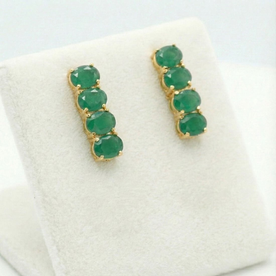 Stylish Golden Oval Stone Drop Earrings - K Supreme