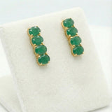Stylish Golden Oval Stone Drop Earrings - K Supreme