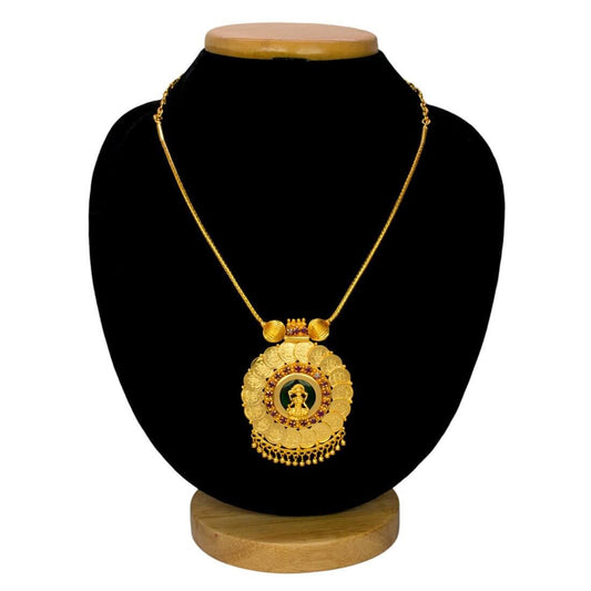 Traditional Gold - Plated Lakshmi Kasu Pendant Necklace - K Supreme