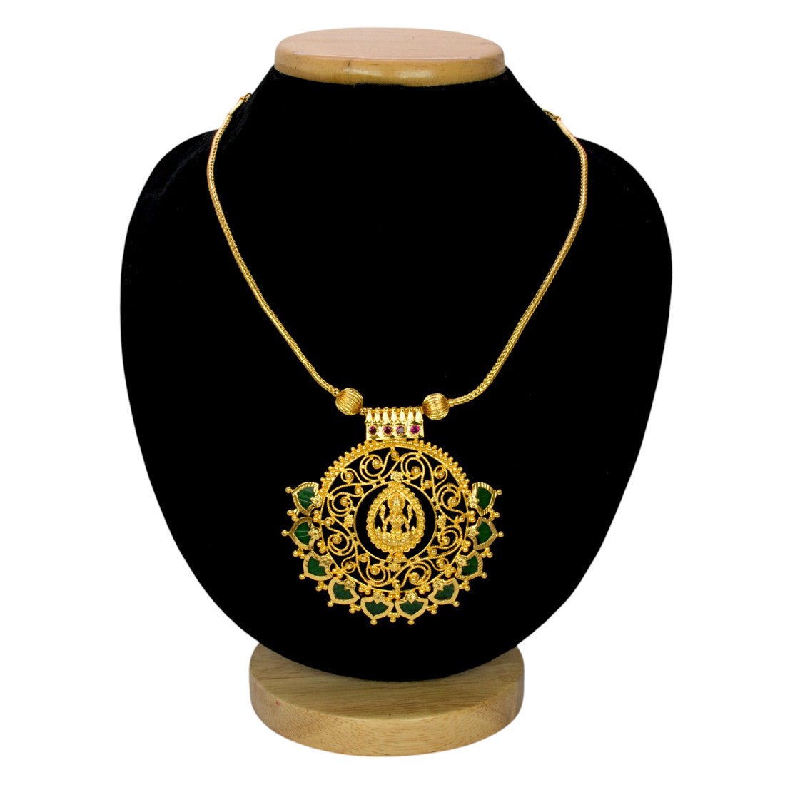 Traditional Gold Plated Lakshmi Palakka Pendant Necklace for Women - K Supreme