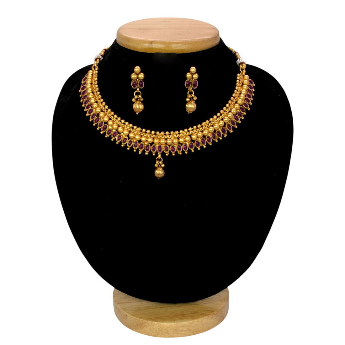 Traditional Kemp Matte Finish Choker Necklace Set - K Supreme
