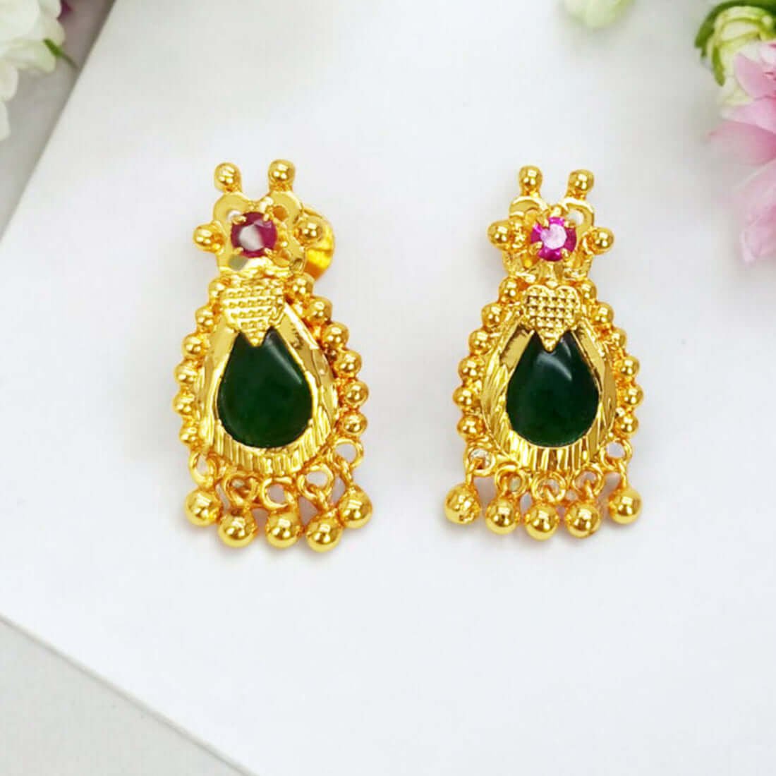 Trendy Beads Hanging Kerala Nagapadam Ear Studs - K Supreme
