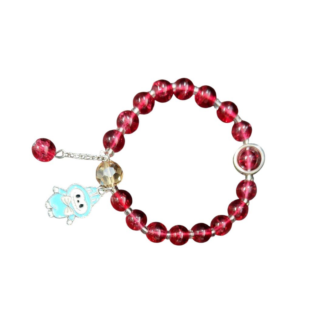Trendy Fashion Crystal Beaded Labubu Charm Bracelet - K Supreme