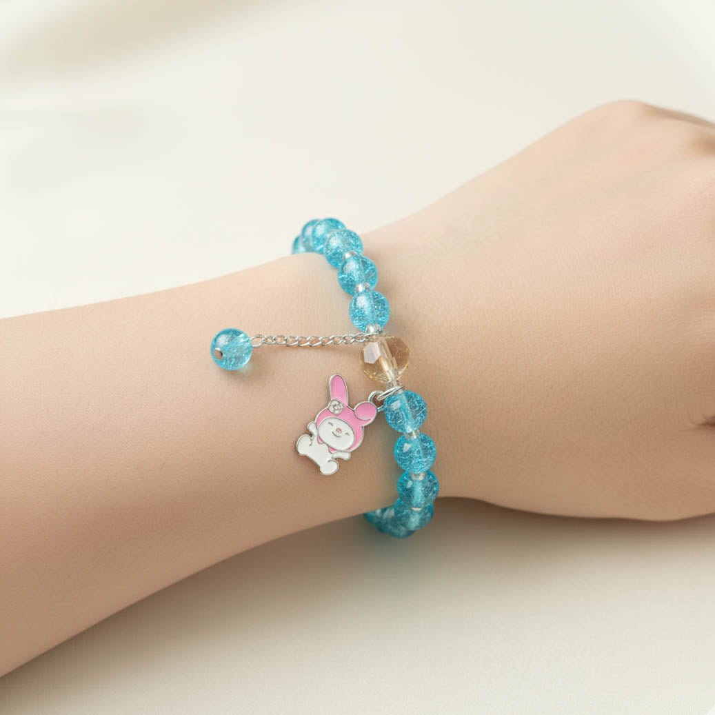 Trendy Fashion Crystal Beaded Labubu Charm Bracelet - K Supreme