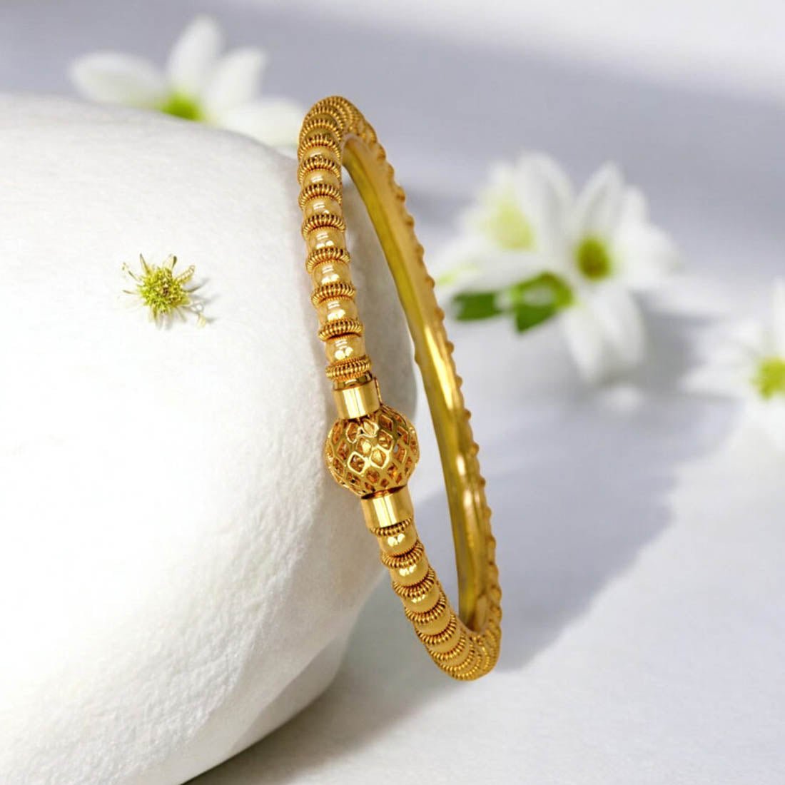 Trendy Gold Plated Beaded Kada Bangle For Women - K Supreme