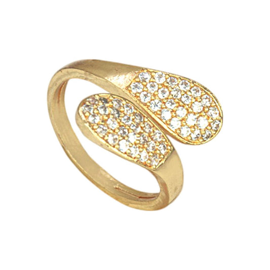 Trendy Gold Plated Cz Stone Finger Ring - KSupreme