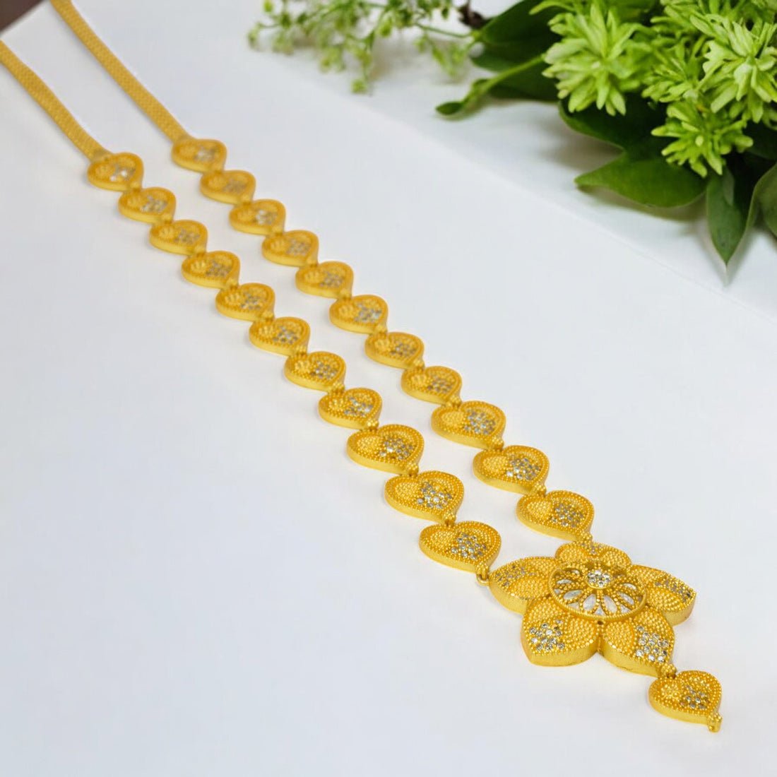 Trendy Gold Plated Designer CZ Hearts Long Chain - KSupreme