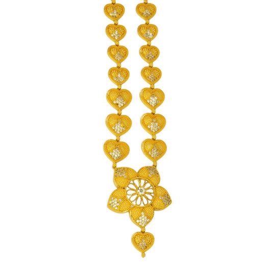 Trendy Gold Plated Designer CZ Hearts Long Chain - KSupreme