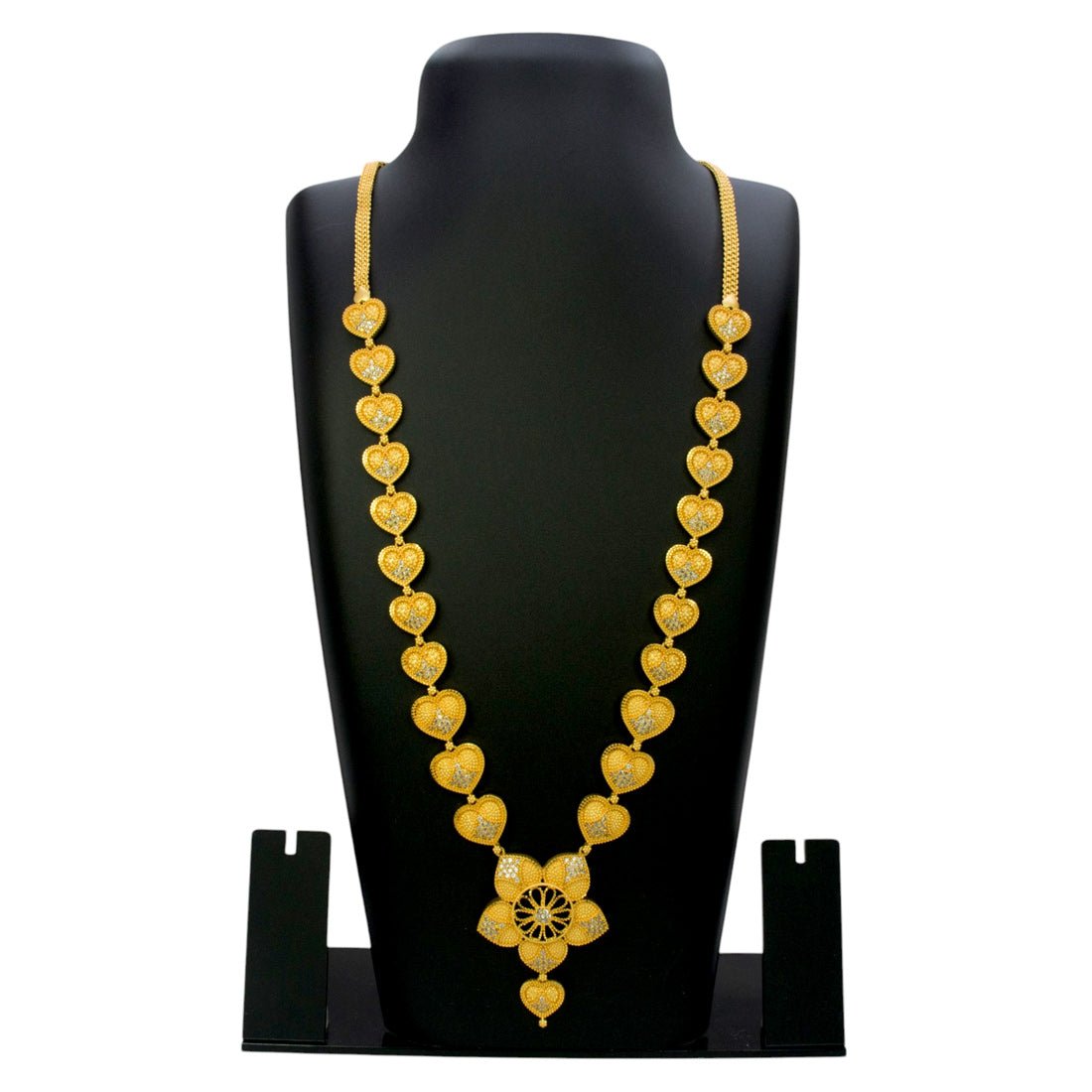 Trendy Gold Plated Designer CZ Hearts Long Chain - KSupreme