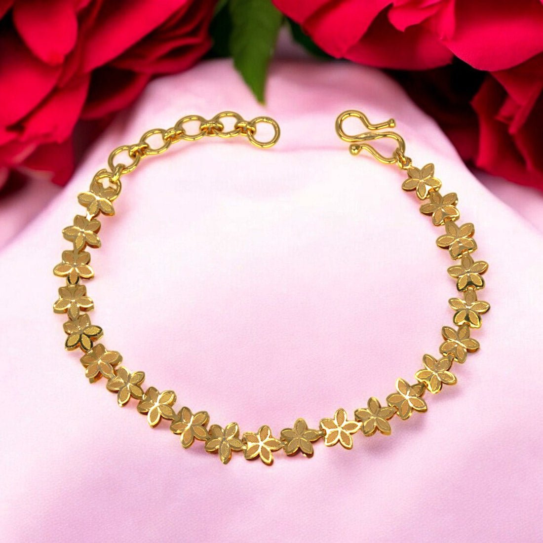 Trendy Gold Plated Floral Bracelet for Ladies - KSupreme