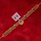 Trendy Gold Plated Green Mango Ruby Choker Set - K Supreme