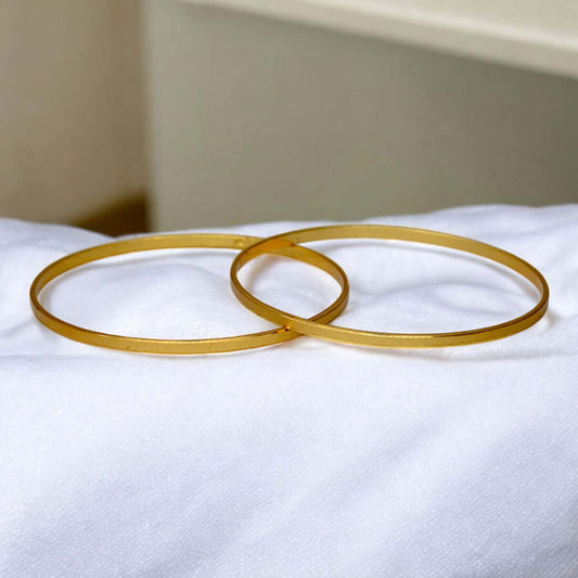 Trendy Gold Plated Plain Medium Bangles - K Supreme