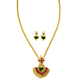 Trendy Kerala Ruby Palakka Pendant Necklace Set - K Supreme