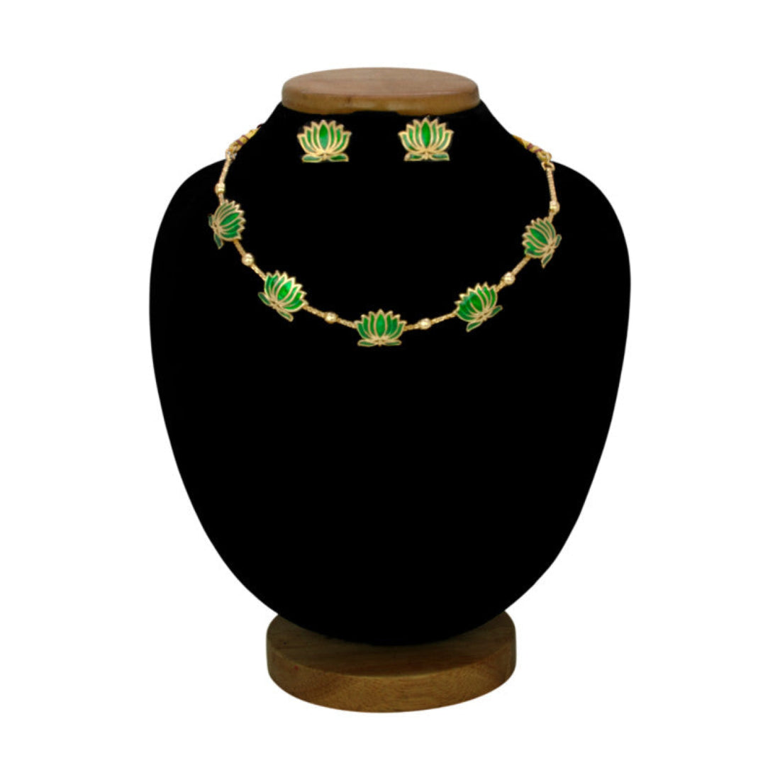 trendy-matte-finish-lotus-necklace-set