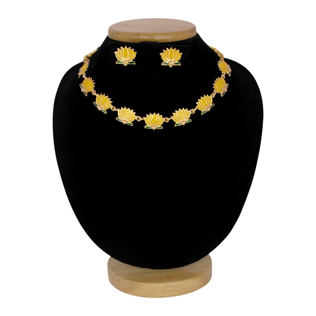 Trendy Matte Gold - plated Lotus Necklace Set - K Supreme