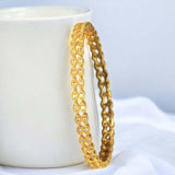 Two-line Alluring Premium Fashion CZ Stone Bangle in gold plating with American Diamond accents.