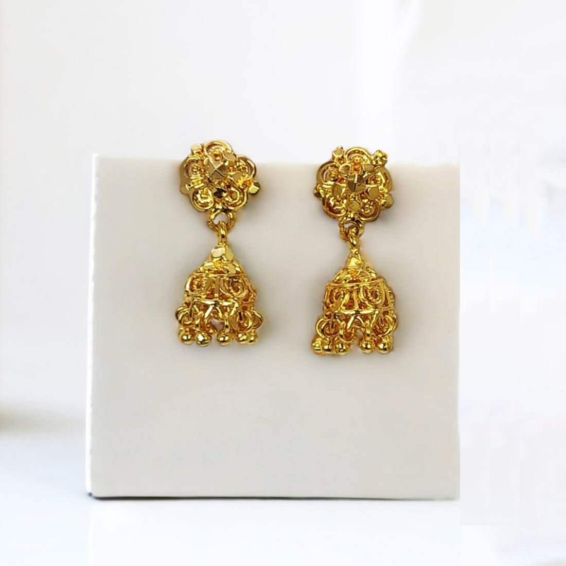 Very small Gold Plated Filigree Kids Jumkas - K Supreme