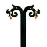 Vibrant Gold Plated Coral Drop Earrings For Girls - KSupreme