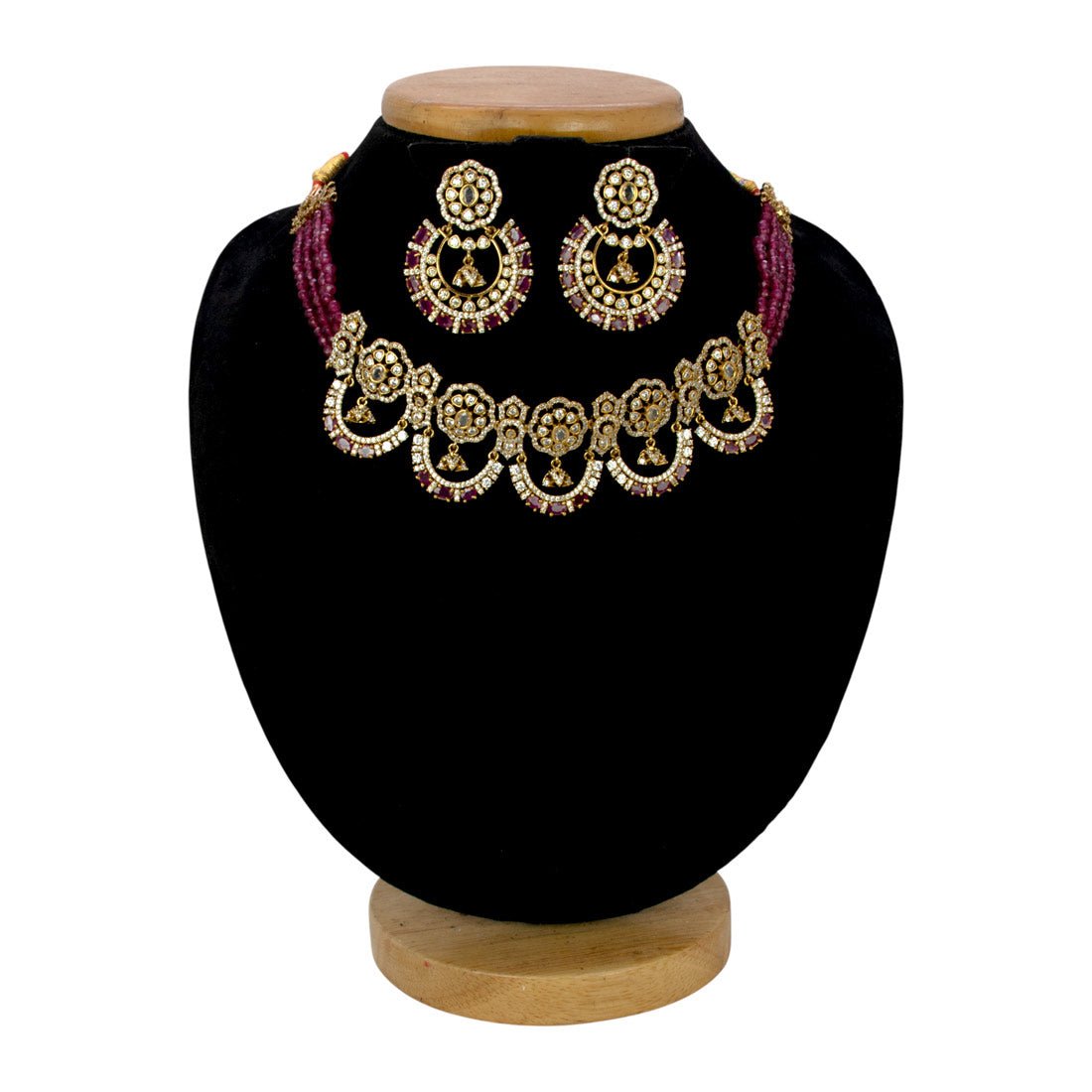 Victorian Antique Finish Ruby CZ Choker Set - KSupreme